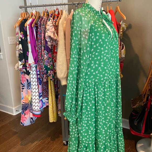 ❌SOLD❌Romantic Floral Chiffon Dress Balloon Sleeve - Picture 10 of 16